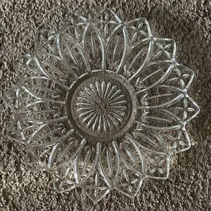 Elegant Vintage Clear Glass Decorative Plate